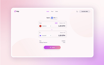 UI interface for a crypto brand - Hop Exchange crypto interface product design ui design web design