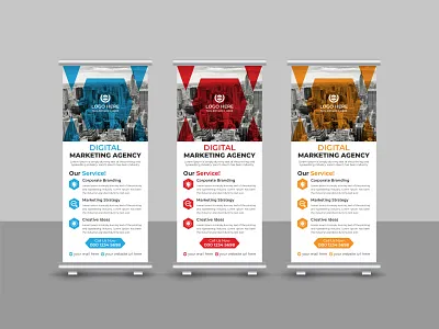 Corporate Business Marketing Roll Up Banner Design advertisement banner branding business corporate creative design display graphic design marketing modern pop up banner presentation print template pull up banner retractable banner roll up roll up banner stationery x banner