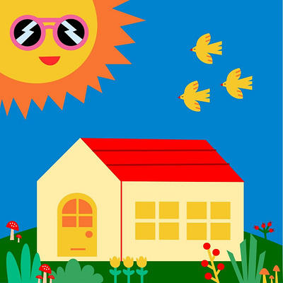 Classical Home Illustration countryside flat graphic design
