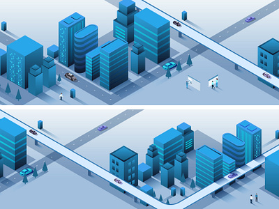 Isometric City Website banner illustration banner illustration banner image design hero image home page illustration illustration isometric illustration ui ui elements vector web banner website website elements