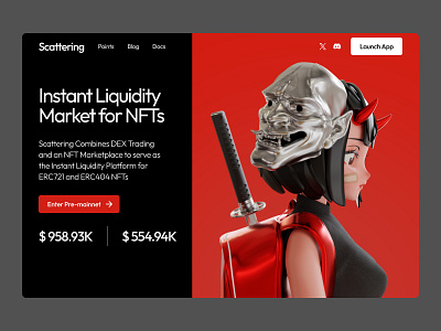 NFT Liquidity Market Landing Page landing web design