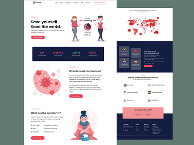 sCovid Landing Page app design design illustration landing page design ui website design