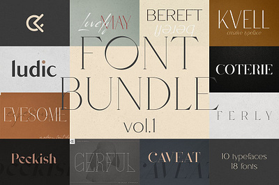 SALE! Font Bundle Vol.1 - 18 Fonts bold canva creative custom custom bundle display elegant bundle font font bundle font collection font combo font duo font sale luxe script serif sophisticated typeface versatile