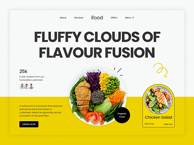 Food Recipe Web Header cooking design food header landing modern recipe restaurant ui ux web website