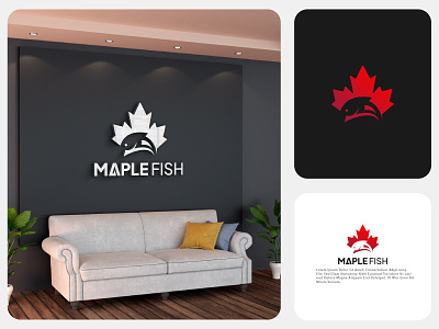 Maple Fish best logo design best maple fish logo flat graphic design logo logo design maple maple design maple fish maple fish logo maple leaf maple logo modern red maple