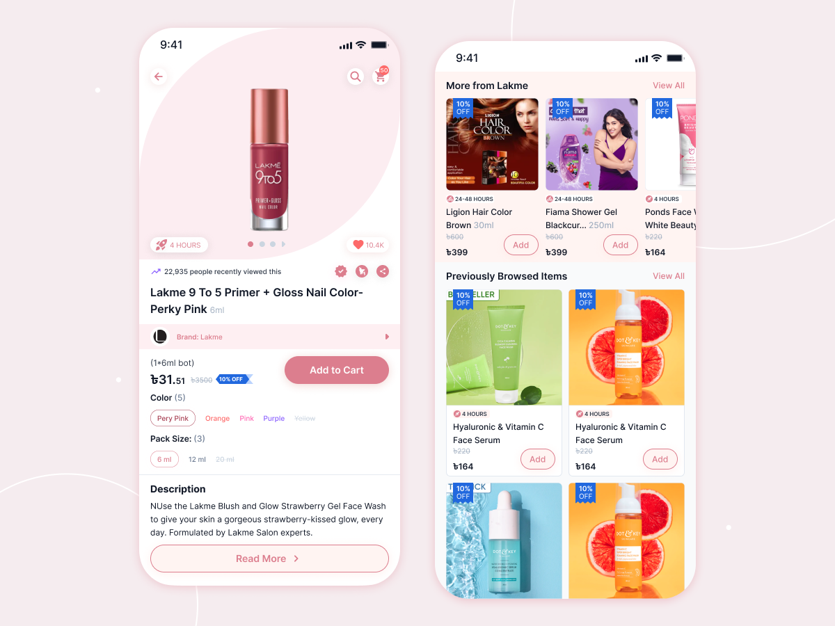 Cosmetic App UX/UI Design by Vector Graphic on Dribbble