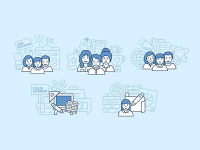 KIPP Schools Iconography branding design graphic graphic design iconography illustration school vector