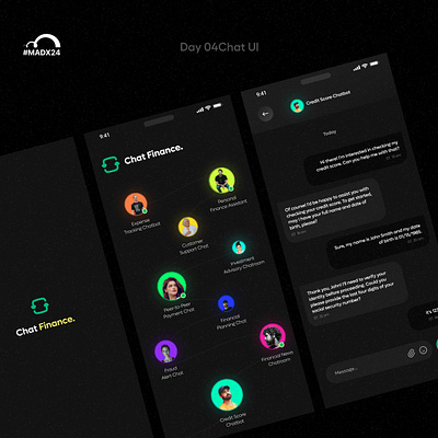 Day 04 - Chat Screen appdesign darktheme design fintech lighttheme minimal mobileapp product ui