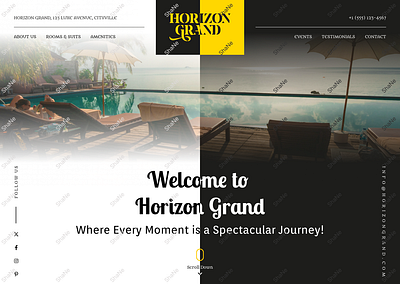 Landing Page Hero Section - Grand Horizon creativedesign design hoteldesign landingpage modernhotel ui uiux ux webdesign websiteinspiration