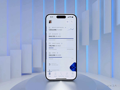 Emirates NBD Banking App That Fits Users' Lifestyle in Dubai banking button cx dubai finance financial fintech light ui minimal motion online banking premium product design retail banking swipe uae ui user experience user interface ux