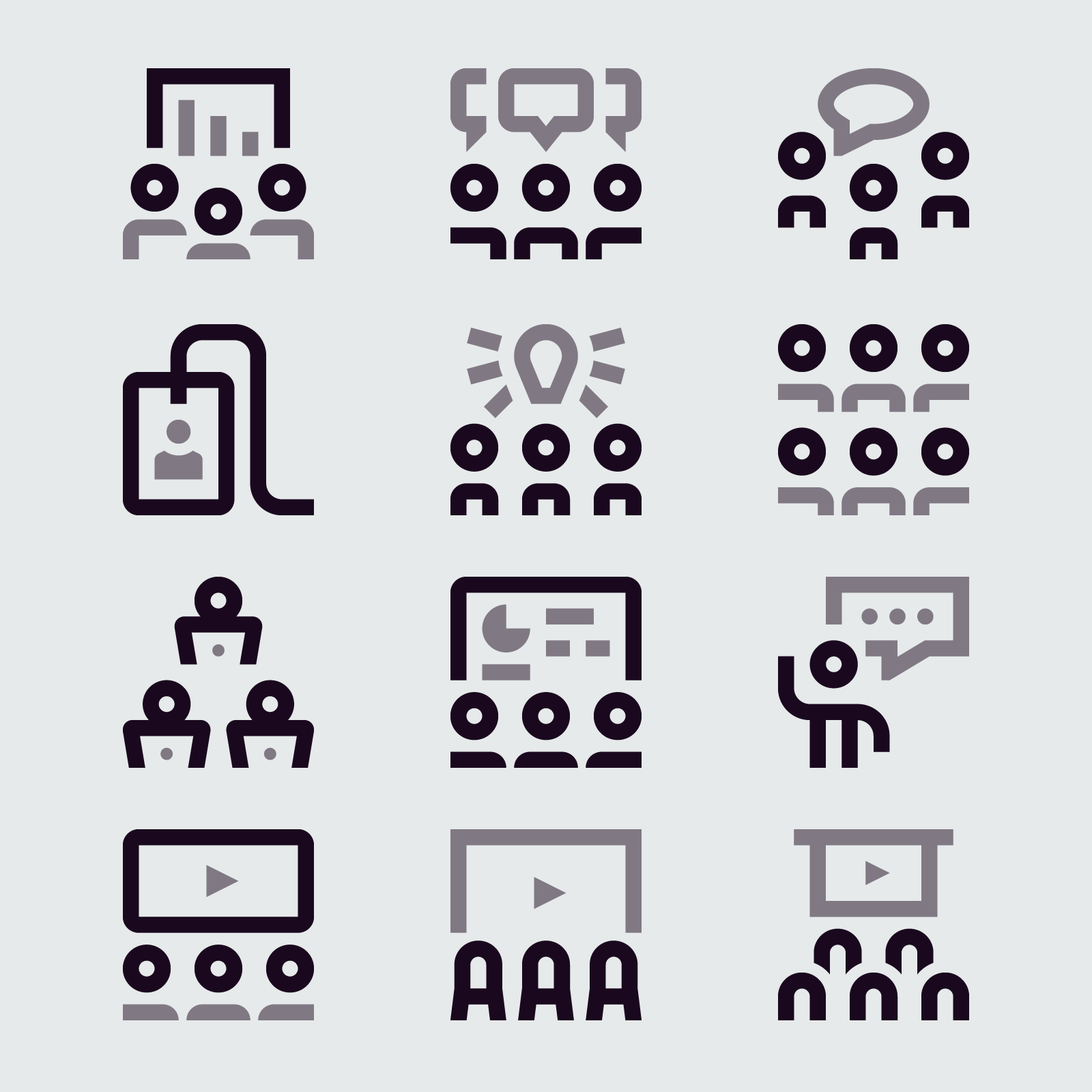 Business Workshop / Basicons brainstorming business class conference discussion education group icons id idea presentation team ui vector workshop