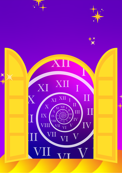 Golden Door - Time Travel illustration mystery purple time travel