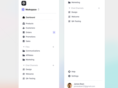 Simple Navigation clean components design details interface menu minimal nav navigation product product design saas settings sidebar simple ui ui design ux ux design web