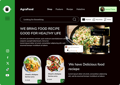 Food Blog Website design figma food recipe uiux