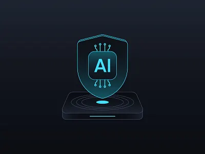 AI Guard Shield ai artificial cyber data digital guard illustration intelligence interface platform protection rights safe secure security shield system technology vector