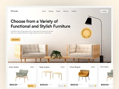 Furnitir - Hero Section chair design furniture hero hero section interior ui ui design ux ux design web design