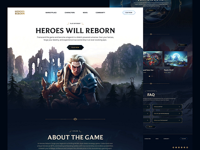 Website design for NFT game animation branding community design game moba nft nftgaming strategy ui ux web 3 web3gaming