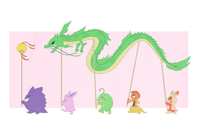 Dragon dance illustration pokemon