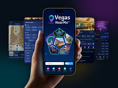 VegasNearMe - concierge in your pocket. App UI/UX design app app design events interface ios maps mobile app shows tickets ui uiux vegas