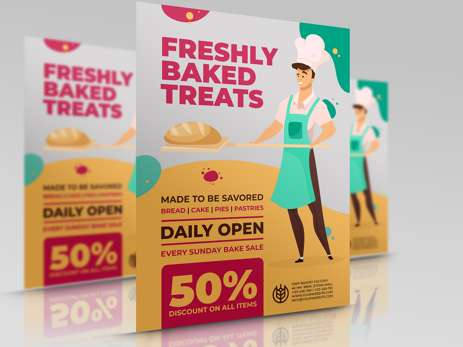 Bakery Shop Flyer Template by OWPictures on Dribbble