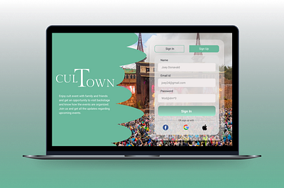 Sign Up Page asthetics asthetics dailyui design event managment green signup