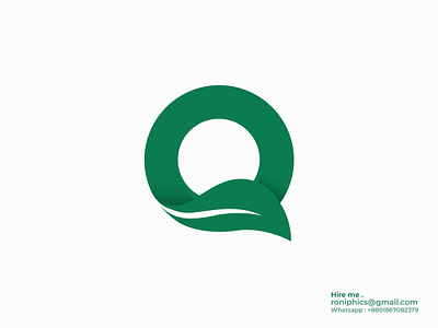 Q leaf logo botanical eco friendly emblem environmenta fresh graphic design green growth illustration leaf letter logo monogram natural nature plant q q leaf logo tree typography