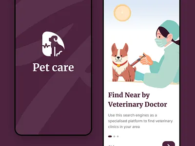 Splash screen for pet care app 3d animation branding care center graphic design health hospital logo medicine motion graphics pet product design ui ux visual design
