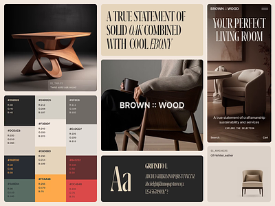 BROWN::WOOD_Moodboard animation branding chair clean concept creative design ecommerce editorial furniture interaction minimal pattern product table typography ui ux web