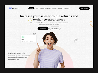 Retailify- Sales Landing Page best shot business colors design growth landing page retail returns revenue sales ui ux web