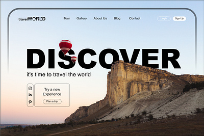 Travel World discover graphic design landing pege tour tourist travel trip ui web design world
