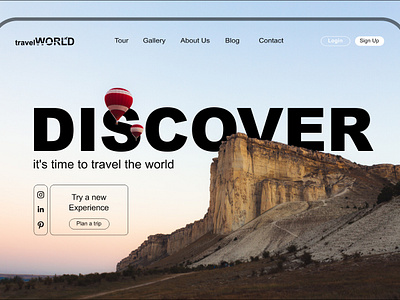 Travel World discover graphic design landing pege tour tourist travel trip ui web design world