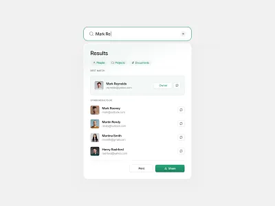 Search UI component design figma light minimal search system ui