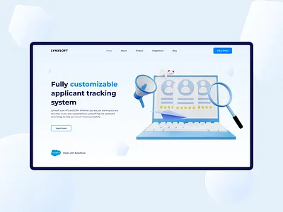 Lynxsoft | Applicant tracking system 3d applicant ats branding crm customize dashboard home page landing page sales force tracking ui design ux design web design website