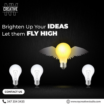 Brighten Up Your Ideas branding brighten up your ideas brochures design fly high graphic design illustration logo ny creative studio typography ui ux vector