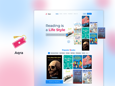 Aqra - Digital Book Library book digital library ui ui design uiux ux uxdesign uxui web design