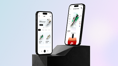 Nike Elegance: Mobile Shopping UI Mastery app design minimalistic mobile screen mordern nike ui ux