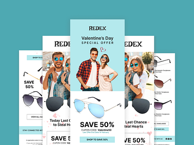 Sunglass Valentine's Day Email Design animation branding graphic design sunglass email design ui