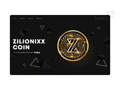 Blockchain. Zilionixx Coin UI design blockchain branding coin creative crypto design illustration interface logo ui web web design website