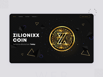 Blockchain. Zilionixx Coin UI design blockchain branding coin creative crypto design illustration interface logo ui web web design website