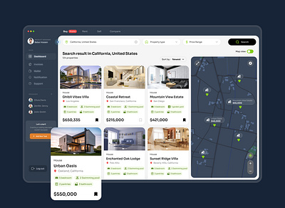 Real Estate Dashboard app design dashboard dashboard ui design real estate real estate ui real estate website ui ux