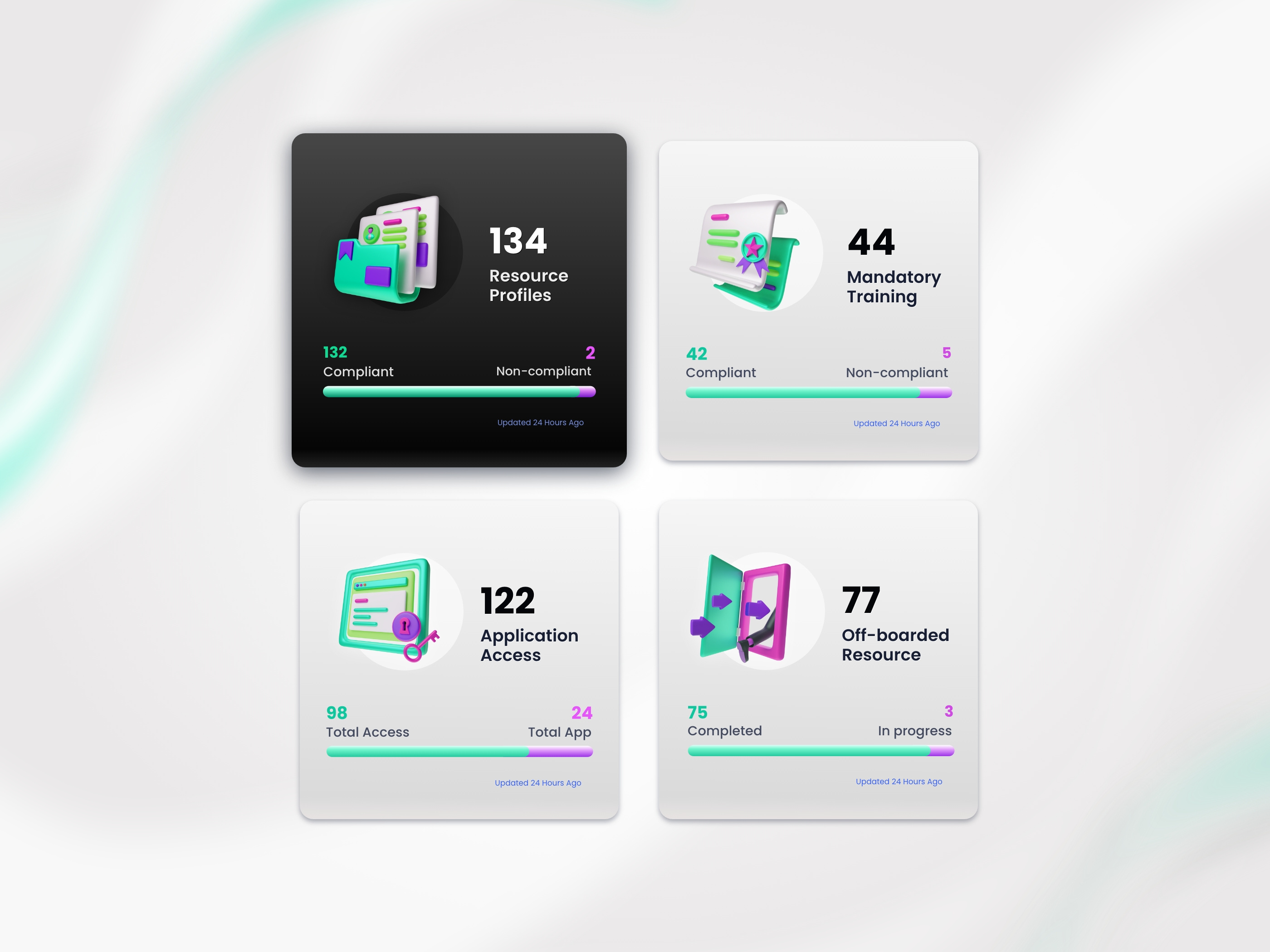 Widgets 3d app illustration ui ux