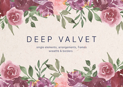 Deep Velvet Watercolor Design Elements flowers flowers ong png download purple watercolor watercolor element watercolor png