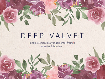 Deep Velvet Watercolor Design Elements flowers flowers ong png download purple watercolor watercolor element watercolor png