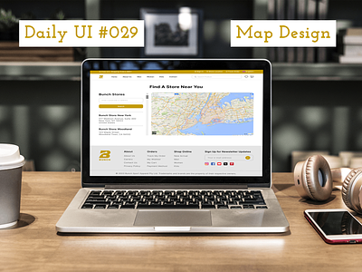 Daily UI #029 - Map Design daily ui 029 day 029 desktop website map design mobile app mockup store locator ui ux
