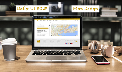 Daily UI #029 - Map Design daily ui 029 day 029 desktop website map design mobile app mockup store locator ui ux
