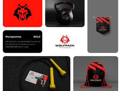 WolfPack Fitness brand identity branding creative fitness gym logo logo brading logo presentation modern modern logo professional logo unique logo wolf