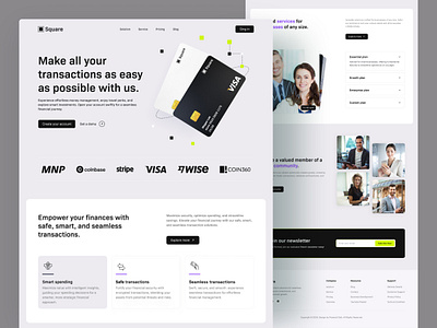 💸 - Fintech Website and Branding clean design designer digitaltransformation empowerment financial fintech innovation invest landing page minimal minimal clean fintec payment saas ui uiux ux web website websitedesign