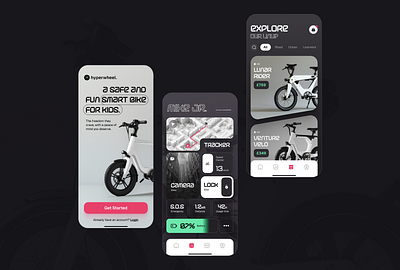 Hyperwheel - Smart Bike for Kids appconcept appdesign dailyui design designinspiration electricbike electricbikeapp mobile ui uidesign