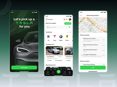 Tesla Rental App Concept app app design app ui automobile booking app car car rental app car selling app cars clean ui drive driver mobile ui rent a car rental rental compny tesla ui ux vehicles