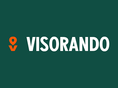 Visorando Logo - Hiking App app branding condensed graphic design green hiking logo minimalism nature orange